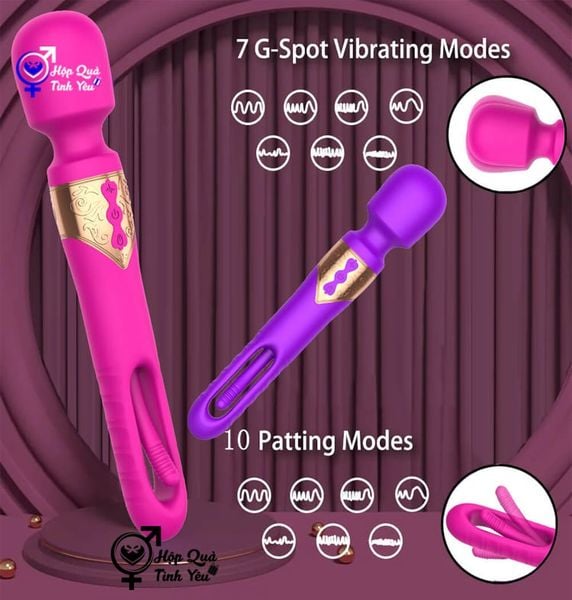  Máy sextoy 2 đầu tự động rung ngón tay tỏa nhiệt 10 chế độ 