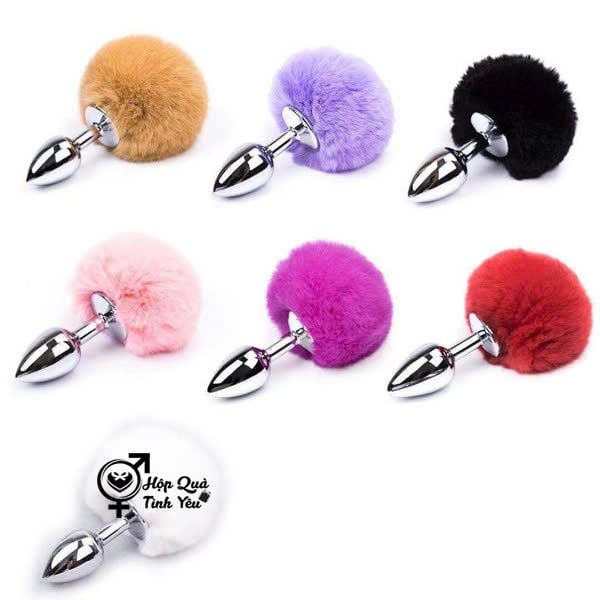  Phích cắm hậu môn inox  đuôi thỏ cao cấp nhiều màu giá rẻ 