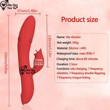  Sextoy máy rung ngoáy 2 đầu kèm lưỡi liếm cao cấp 