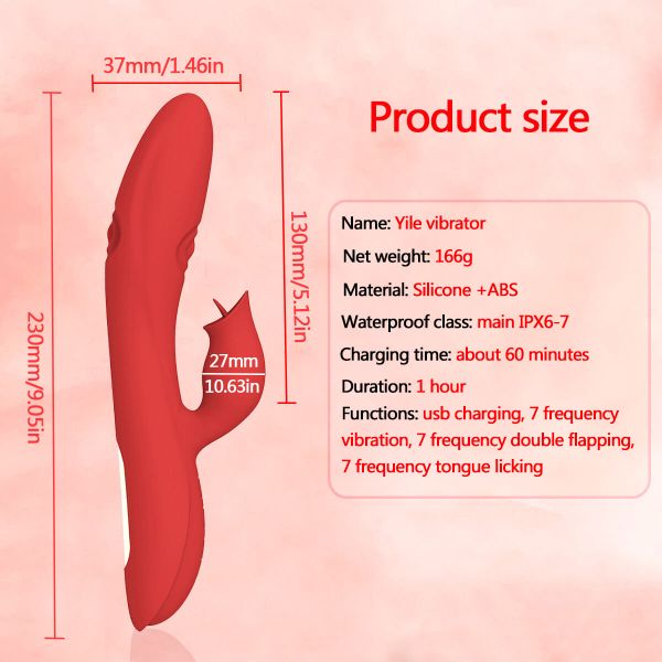  Sextoy máy rung ngoáy 2 đầu kèm lưỡi liếm cao cấp 