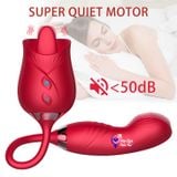  Trứng rung hoa hồng đuôi ngón tay 2 đầu sử dụng âm đạo điểm G 