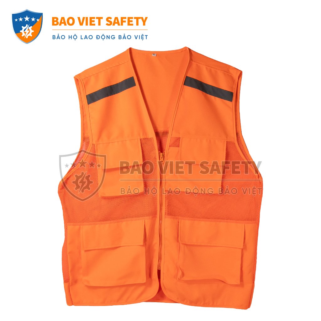 Áo ghile phản quang 4 túi