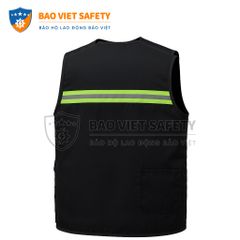 Áo ghile đen phản quang bảo vệ 01
