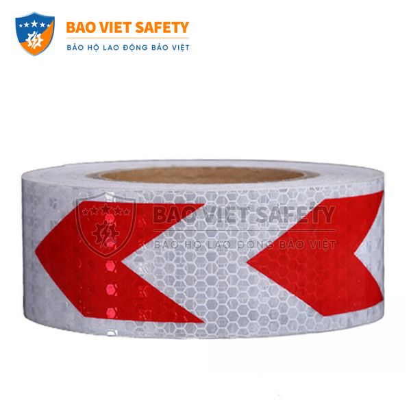 Decal phản quang mũi tên đỏ trắng