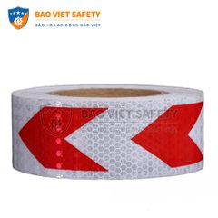 Decal phản quang mũi tên đỏ trắng