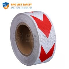 Decal phản quang mũi tên đỏ trắng