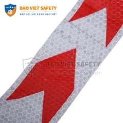 Decal phản quang mũi tên đỏ trắng