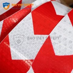 Decal phản quang mũi tên đỏ trắng