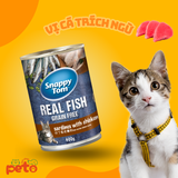  Pate Cho Mèo Snappy Tom Real Fish Lon 400g 