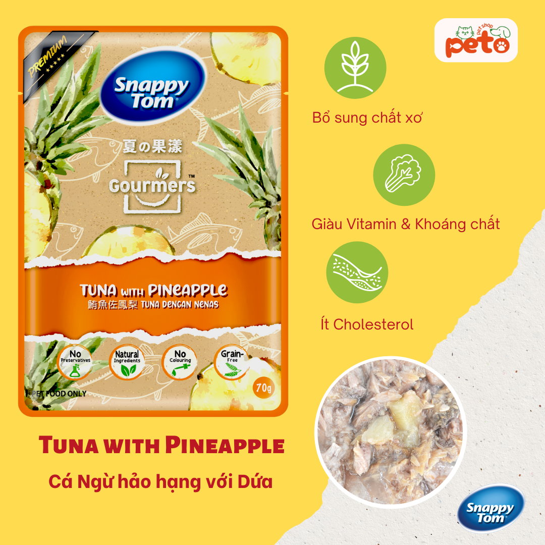  Pate Cho Mèo Snappy Tom Cá Ngừ Mix Trái Cây 70g 