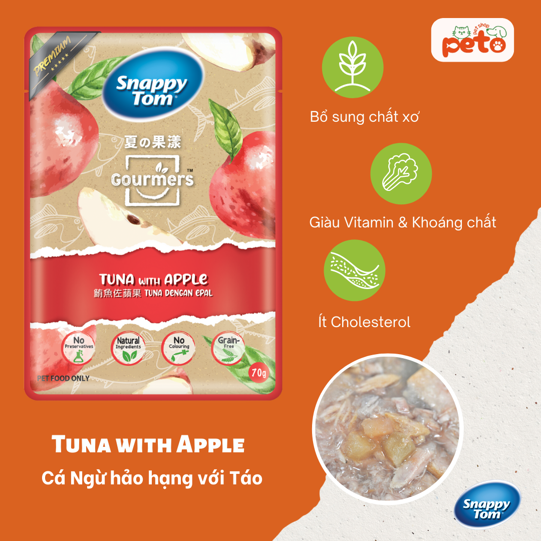  Pate Cho Mèo Snappy Tom Cá Ngừ Mix Trái Cây 70g 