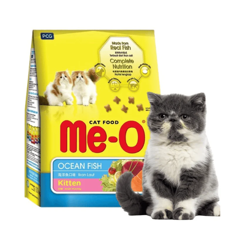  Thức ăn Hạt Me-O Kitten cho Mèo Con vị Cá Biển Gói 400g/1.1kg 