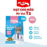  Thức Ăn Hạt Cho Mèo mọi độ tuổi Mr.Vet T1, T2, T3 Urinary túi seal 1kg giúp Mèo ăn ngon, khỏe mạnh 
