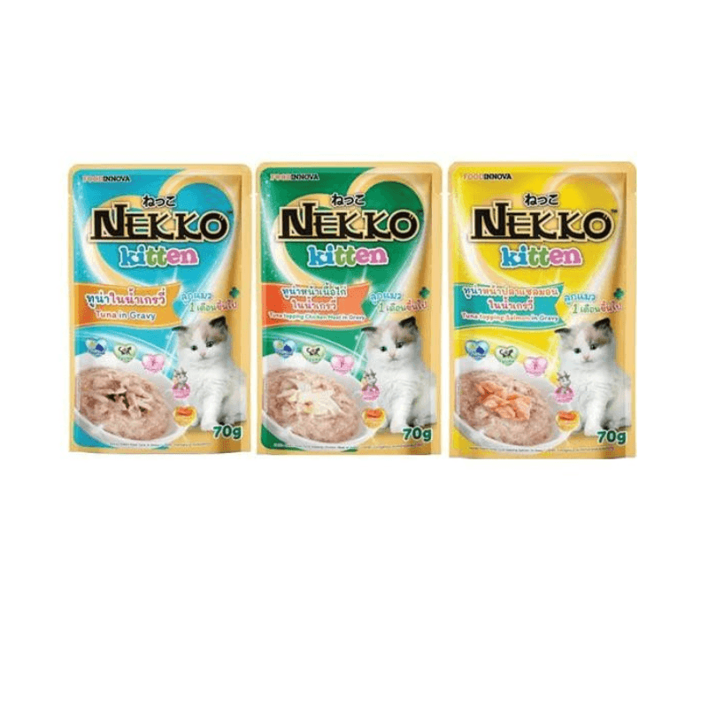  Pate Cho Mèo Con Dạng Sốt Nekko Kitten Gravy 70g 
