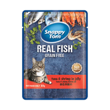  Combo 12 Gói Pate Cho Mèo Snappy Tom Real Fish & Real Meat 85g 