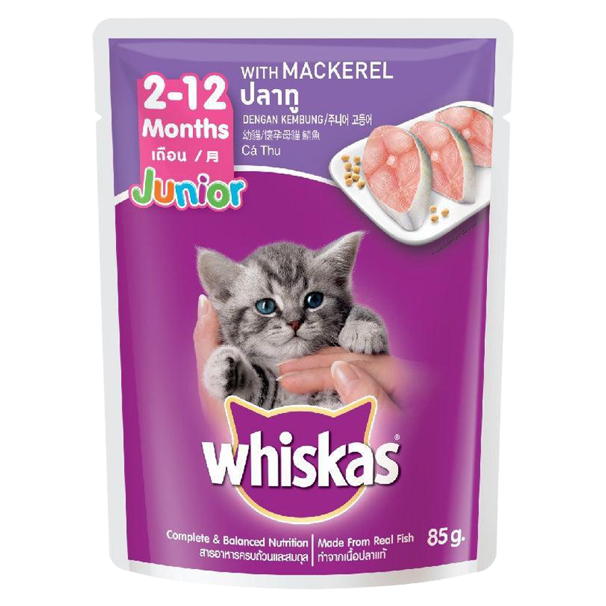  Combo 12 gói Pate Whiskas Junior 85g cho Mèo Con 