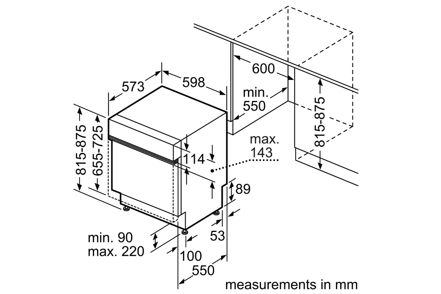 Máy Rửa Bát Âm Bán Phần Bosch SMI4HCS48E Series 4