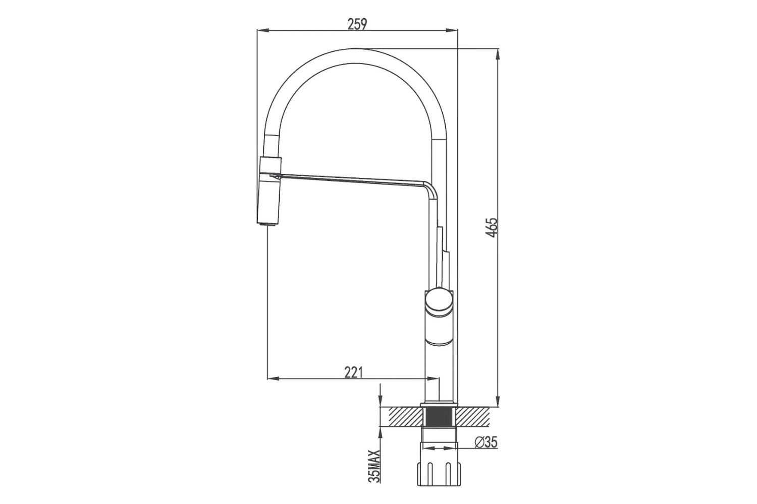 Vòi Rửa Bát Nóng Lạnh Malloca K081C | Đồng Thau Mạ Chrome, Dây Silicone