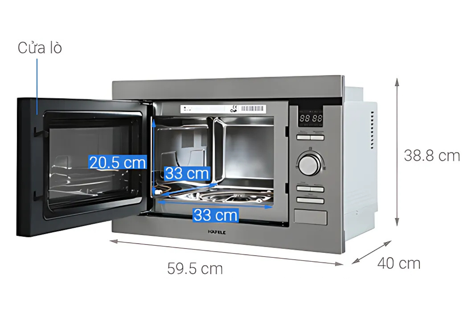 Lò Vi Sóng Có Nướng Hafele HM-B38D (538.31.200) | Lắp Âm 25 Lít