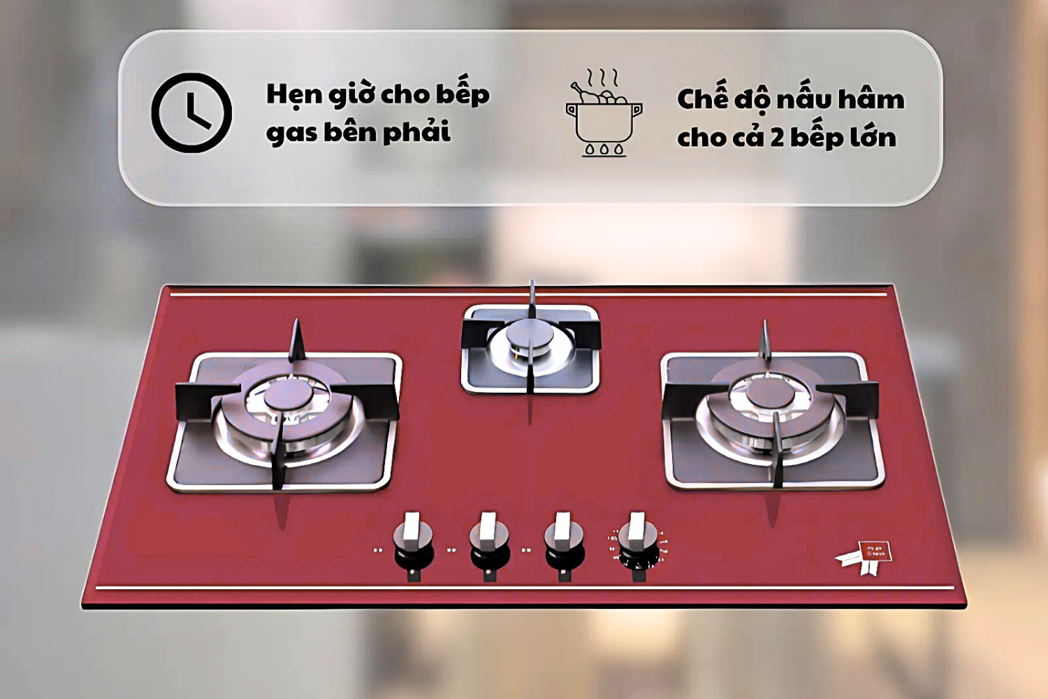 Bếp Gas Malloca AS 9403R  - Bếp Âm 03 Vùng Nấu