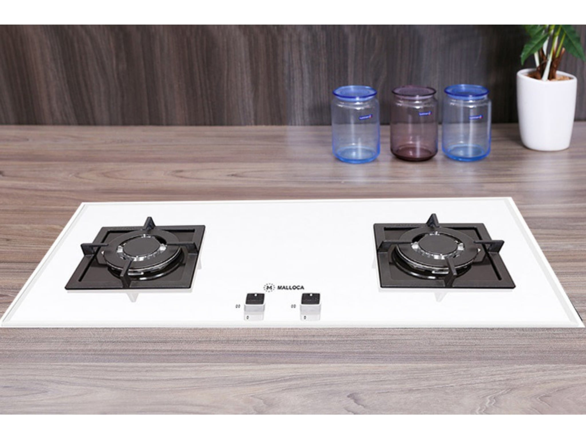 Bếp Gas Malloca AS 9502W (Màu Trắng) - Bếp Âm 02 Vùng Nấu