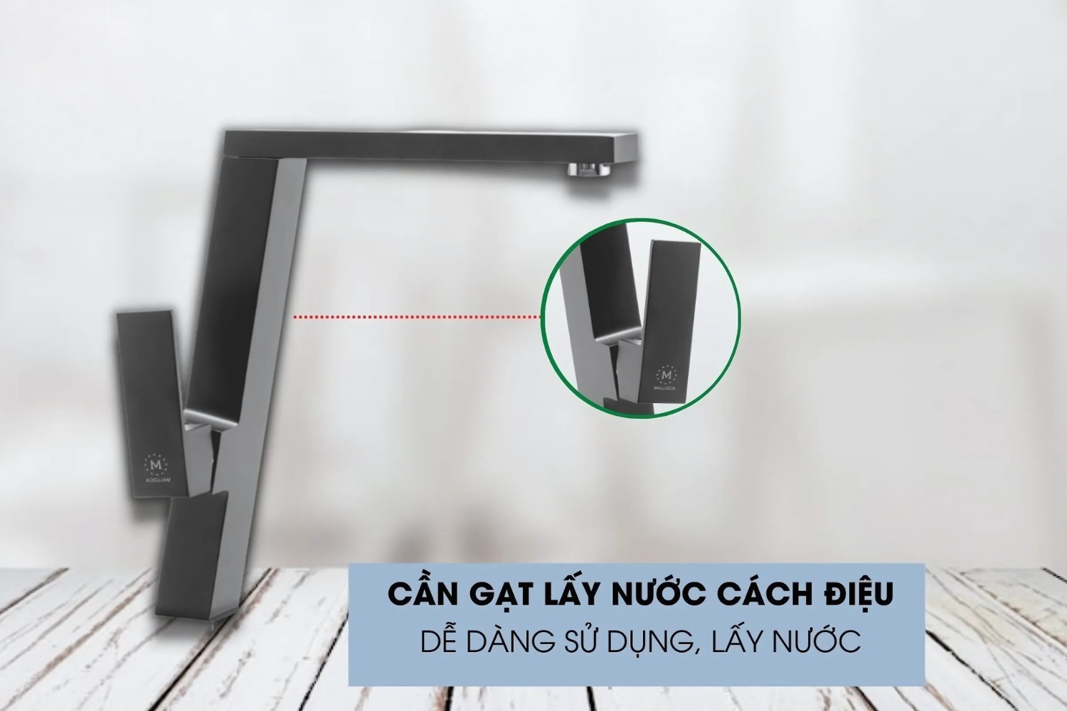 Vòi Rửa Bát Nóng Lạnh Malloca K131GR | Đồng Thau Sơn Giả Đá, Màu Xám