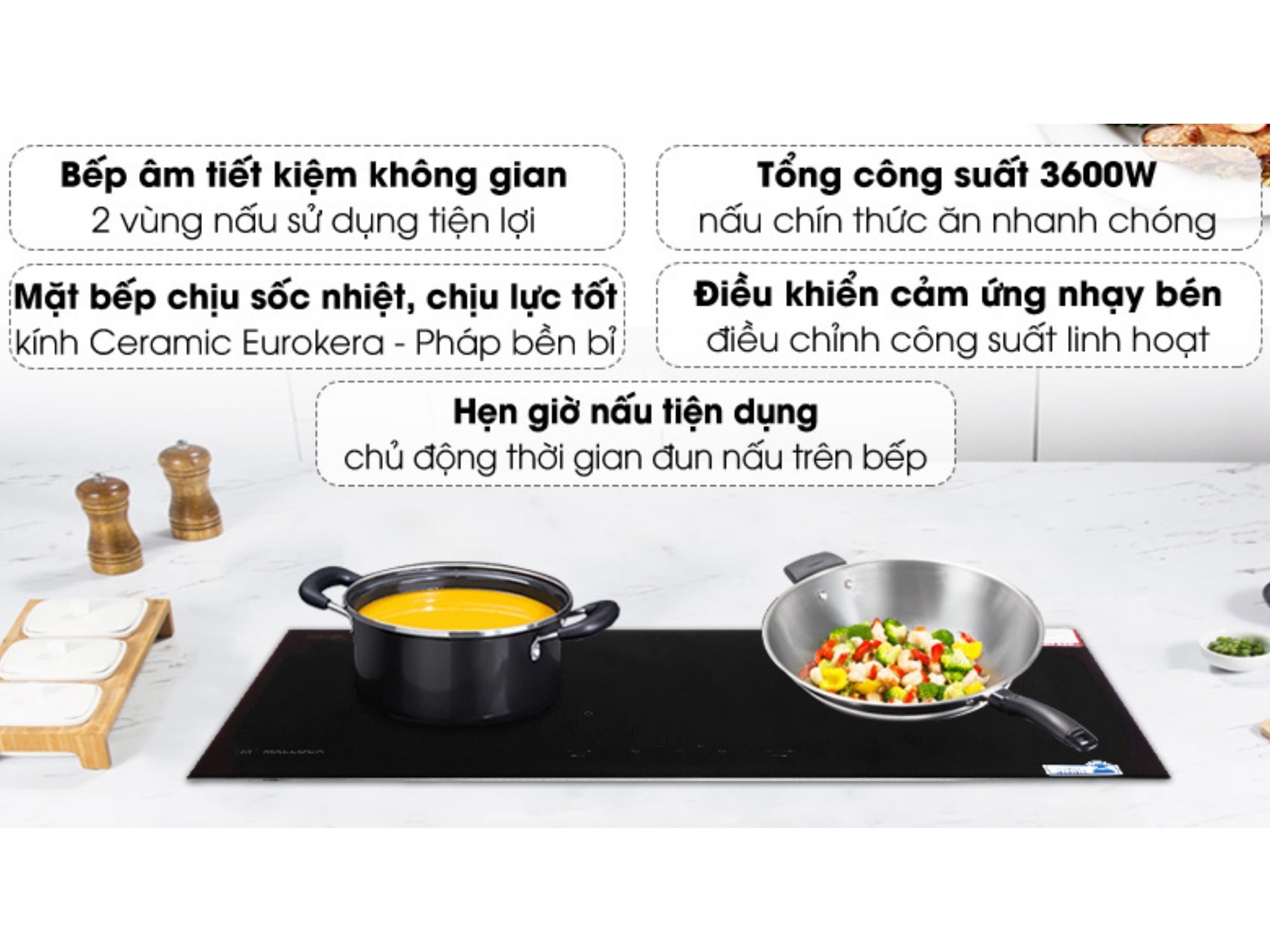 Bếp Từ Đôi Malloca MH-02I N | Lắp Âm 02 Vùng Nấu