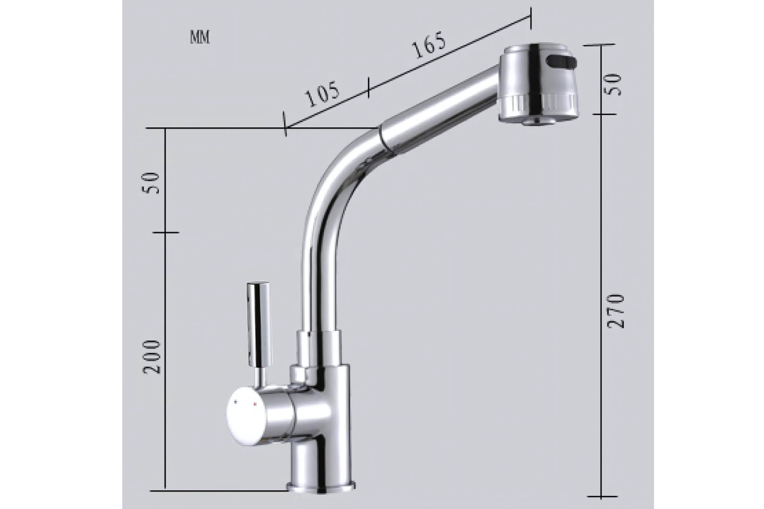 Vòi Rửa Bát Nóng Lạnh Dây Rút Eurosun SKYLAND S-K028R | Đồng thau mạ Chrome