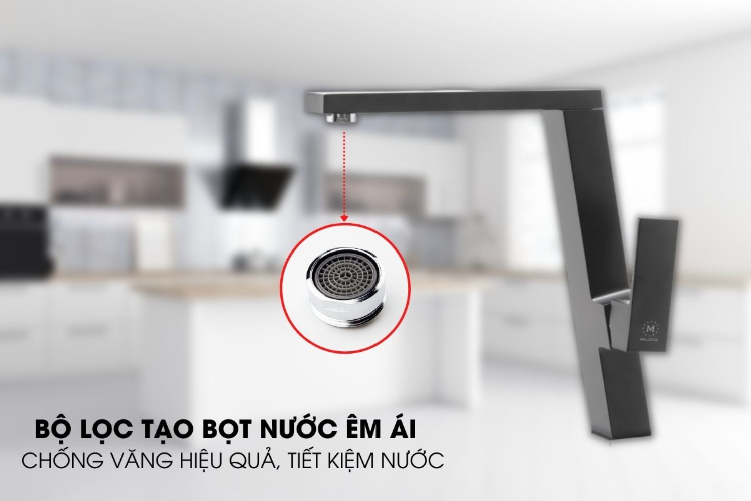 Vòi Rửa Bát Nóng Lạnh Malloca K131GR | Đồng Thau Sơn Giả Đá, Màu Xám