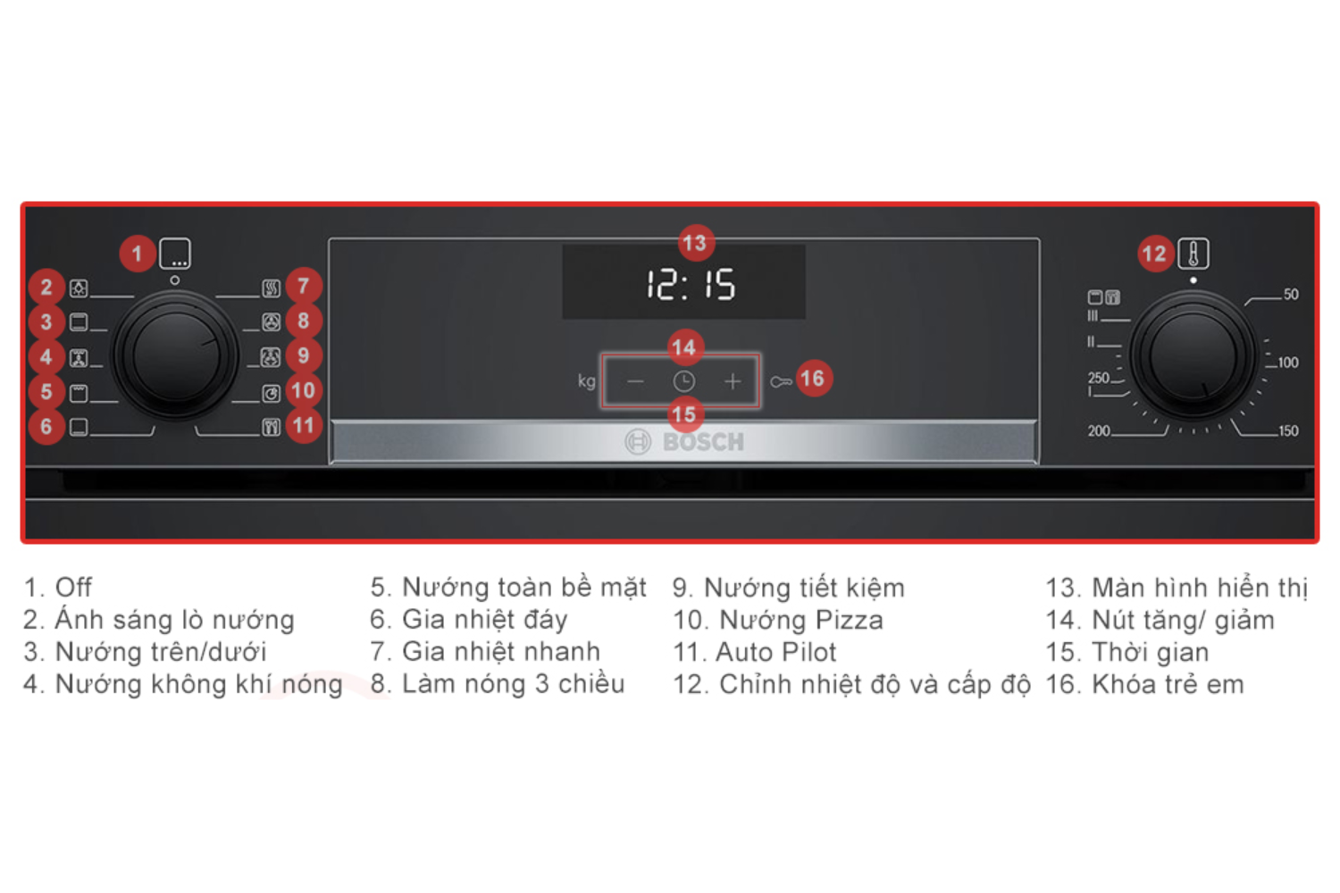 Lò Nướng Bosch HBG5370B0 Serie 6 | Lắp Âm 71 Lít