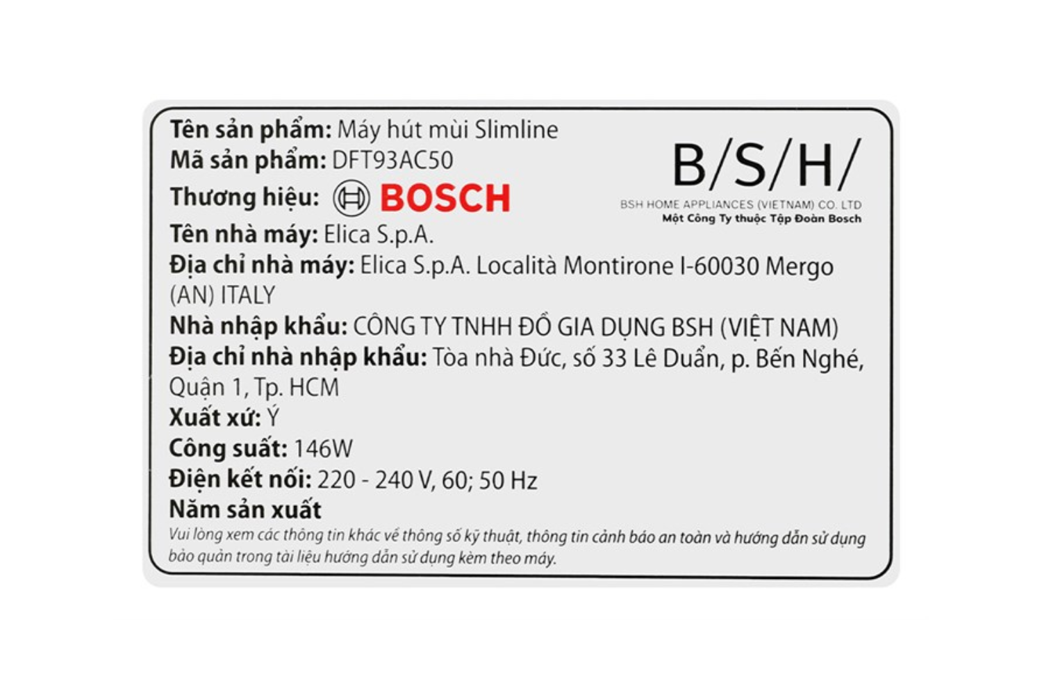 Máy hút mùi âm tủ Bosch DFT93AC50