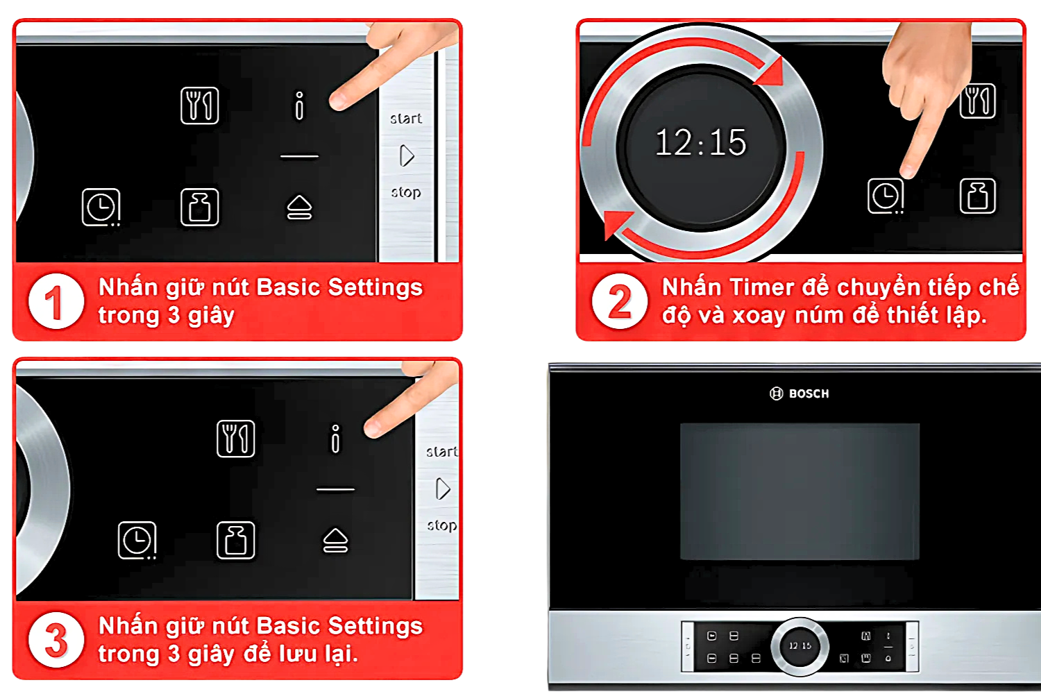 Lò Vi Sóng Không Đĩa Quay Bosch BFL634GS1B Series 8 | Khoang Lò 21 Lít