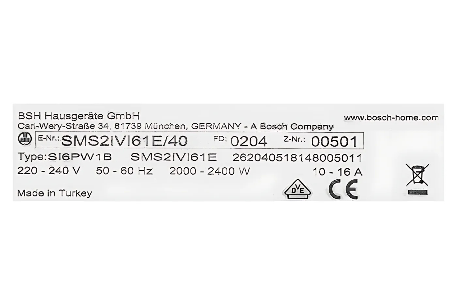 Máy Rửa Bát Độc Lập Bosch SMS2IVI61E Series 2