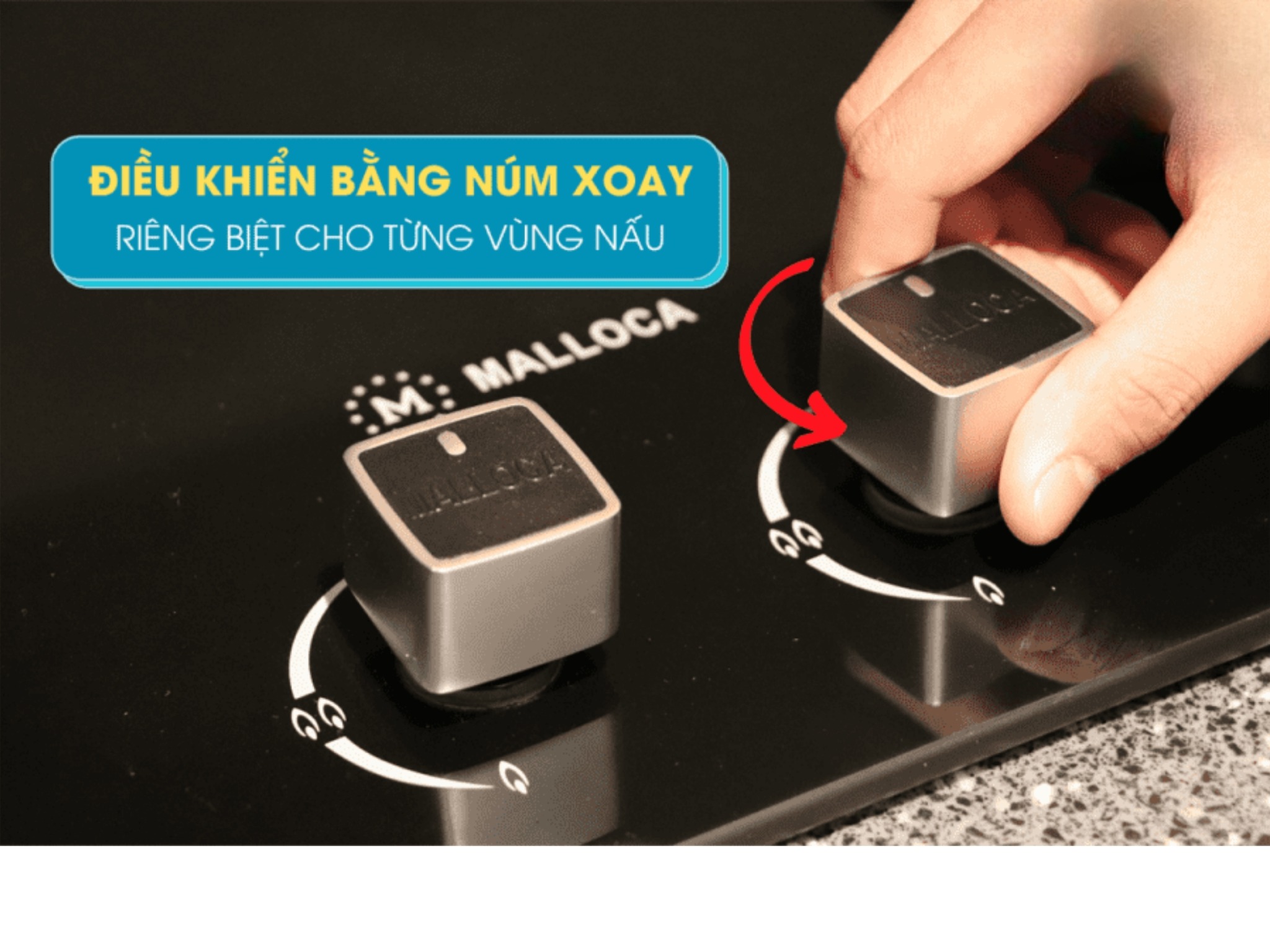 Bếp Gas Đôi Malloca AS 9502B (Màu Đen) - Bếp Lắp Âm 02 Vùng Nấu