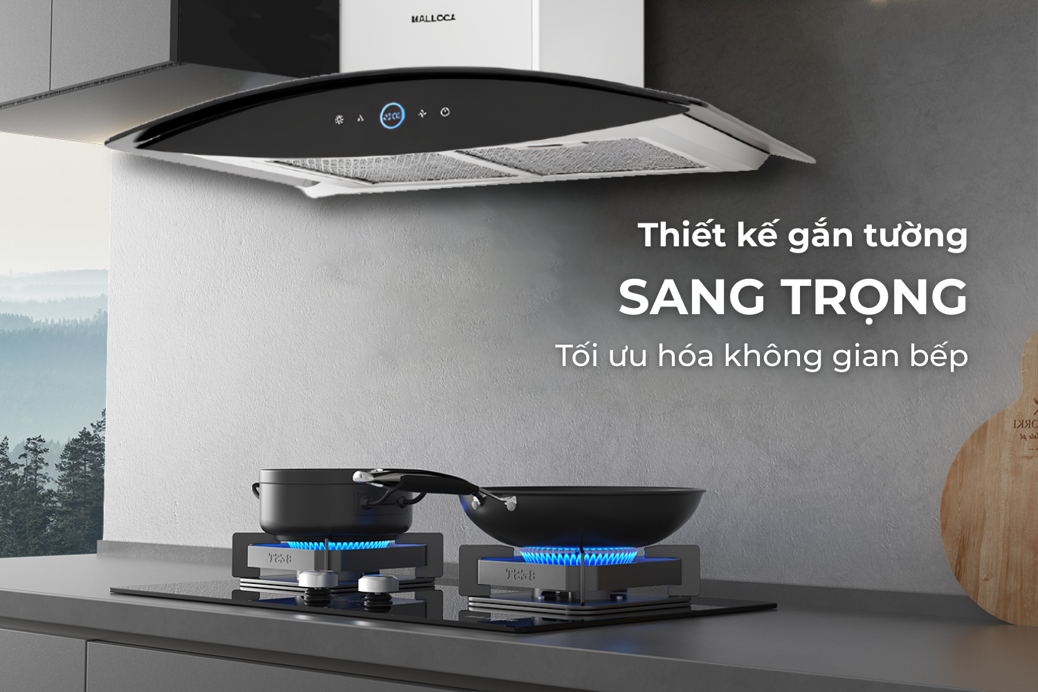 Máy hút mùi áp tường Malloca MC 7018HS