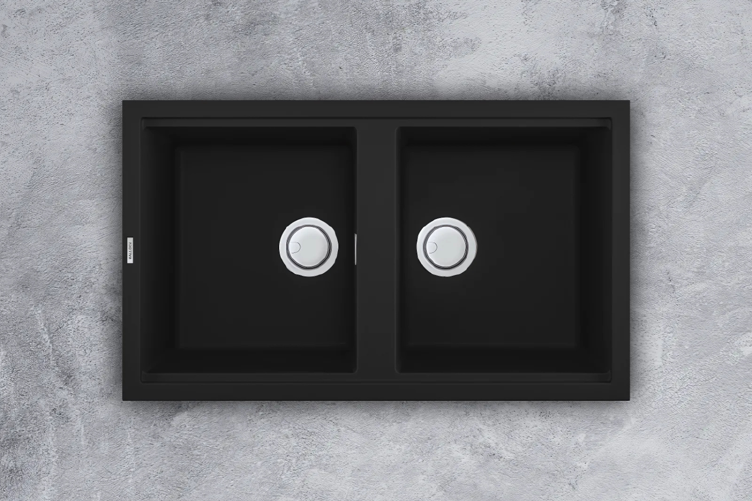 Chậu Rửa Bát 2 Hố Bằng Đá Granite Malloca NERO K-45040