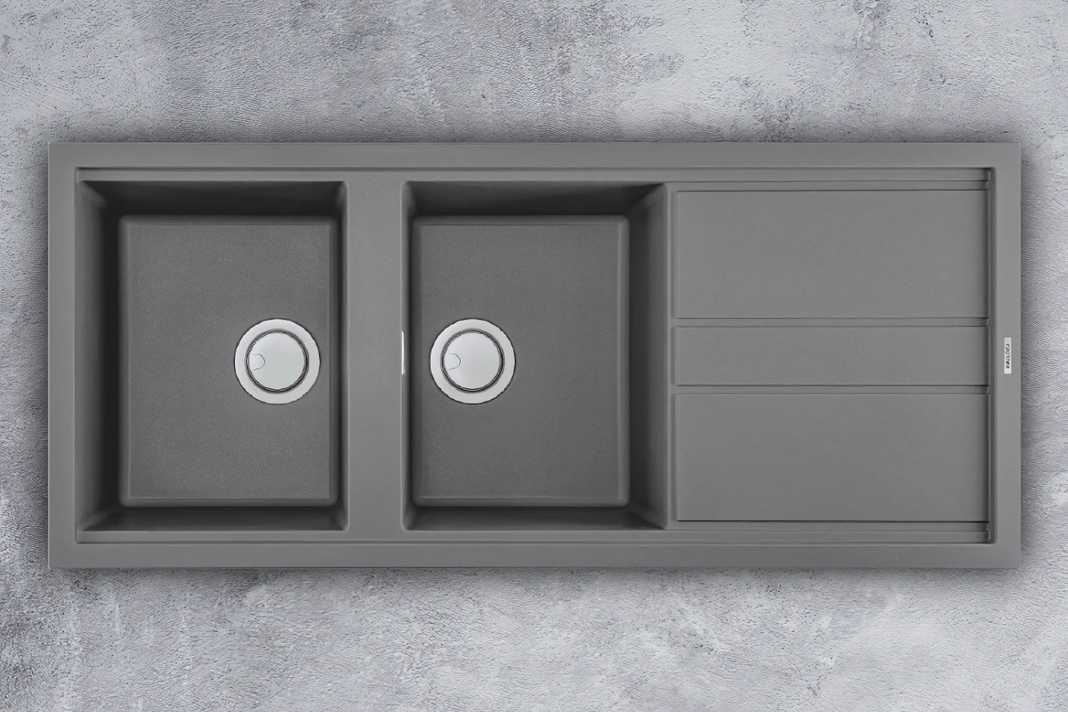 Chậu Rửa Bát 2 Hố Bằng Đá Granite Malloca TITANIUM K-50073 | Màu Xám