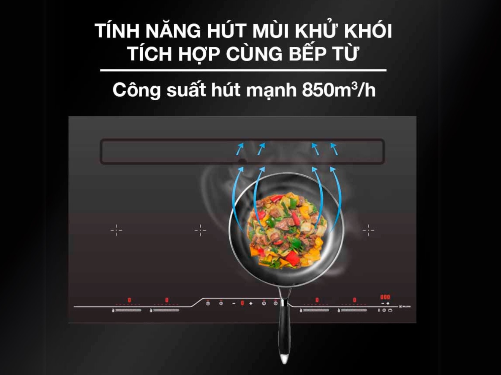 Bếp Từ Hút Mùi Malloca HIH-904 SLIM | 04 Vùng Nấu Ghép Nối