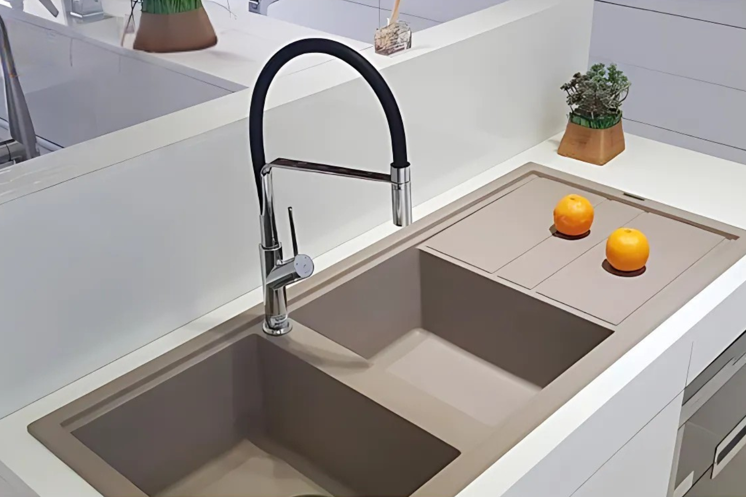 Chậu Rửa Bát 2 Hố Bằng Đá Granite Malloca TORTORA K-50043