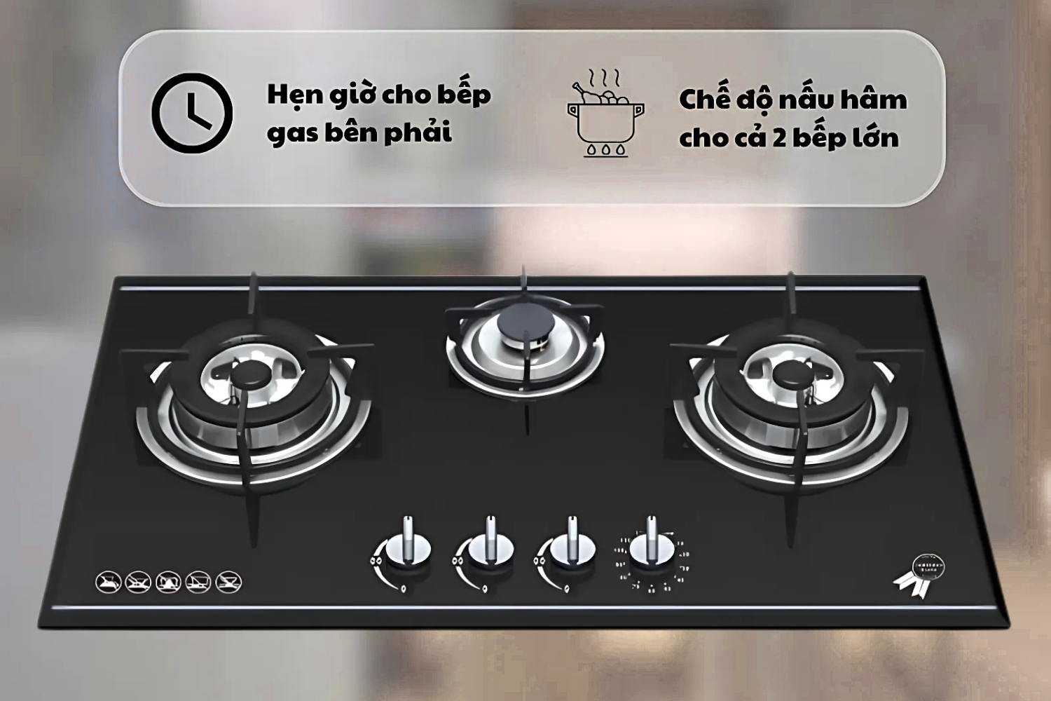 Bếp Gas Malloca AS 930B - Bếp Âm 03 Vùng Nấu