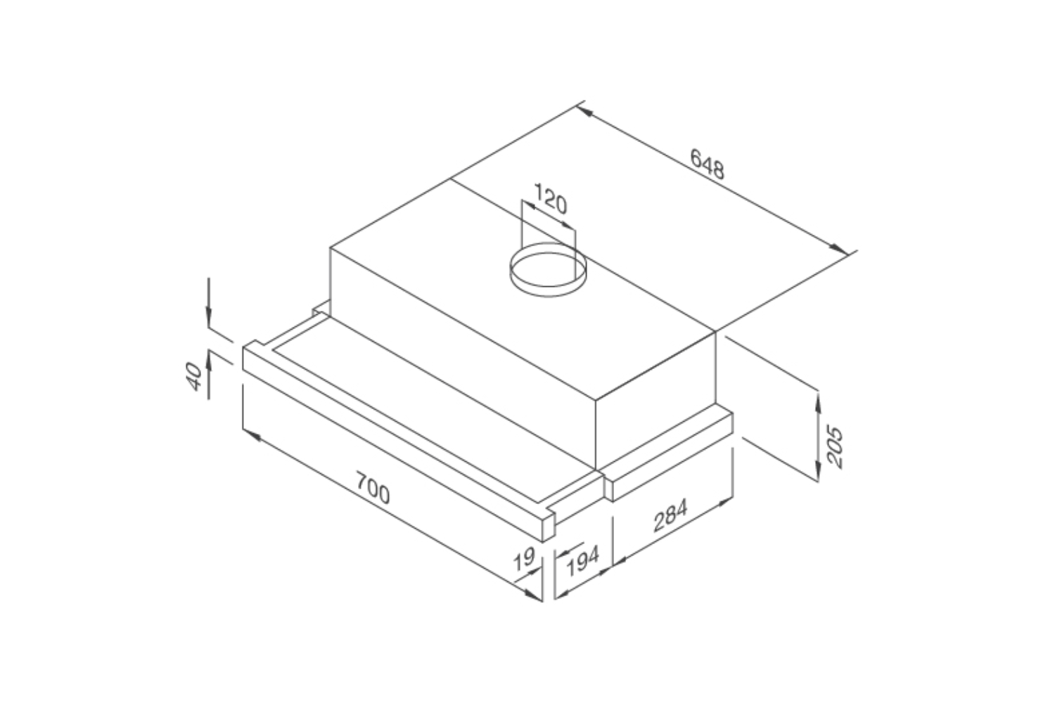 Máy hút mùi âm tủ Malloca MH 70BTC