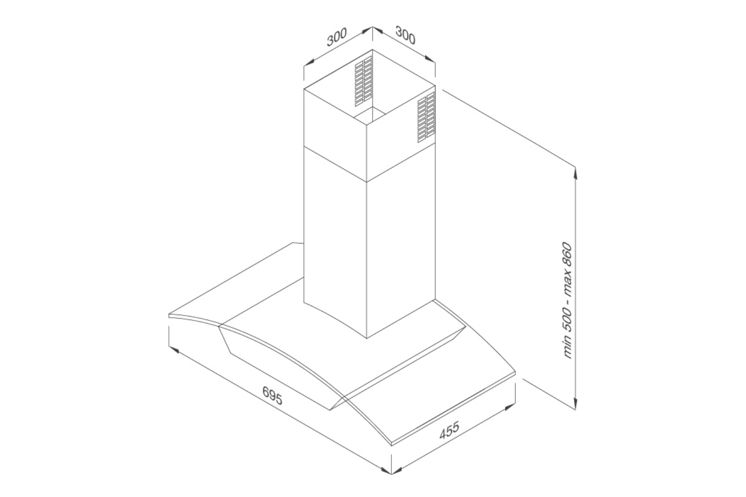Máy hút mùi áp tường Malloca MC 7018HS