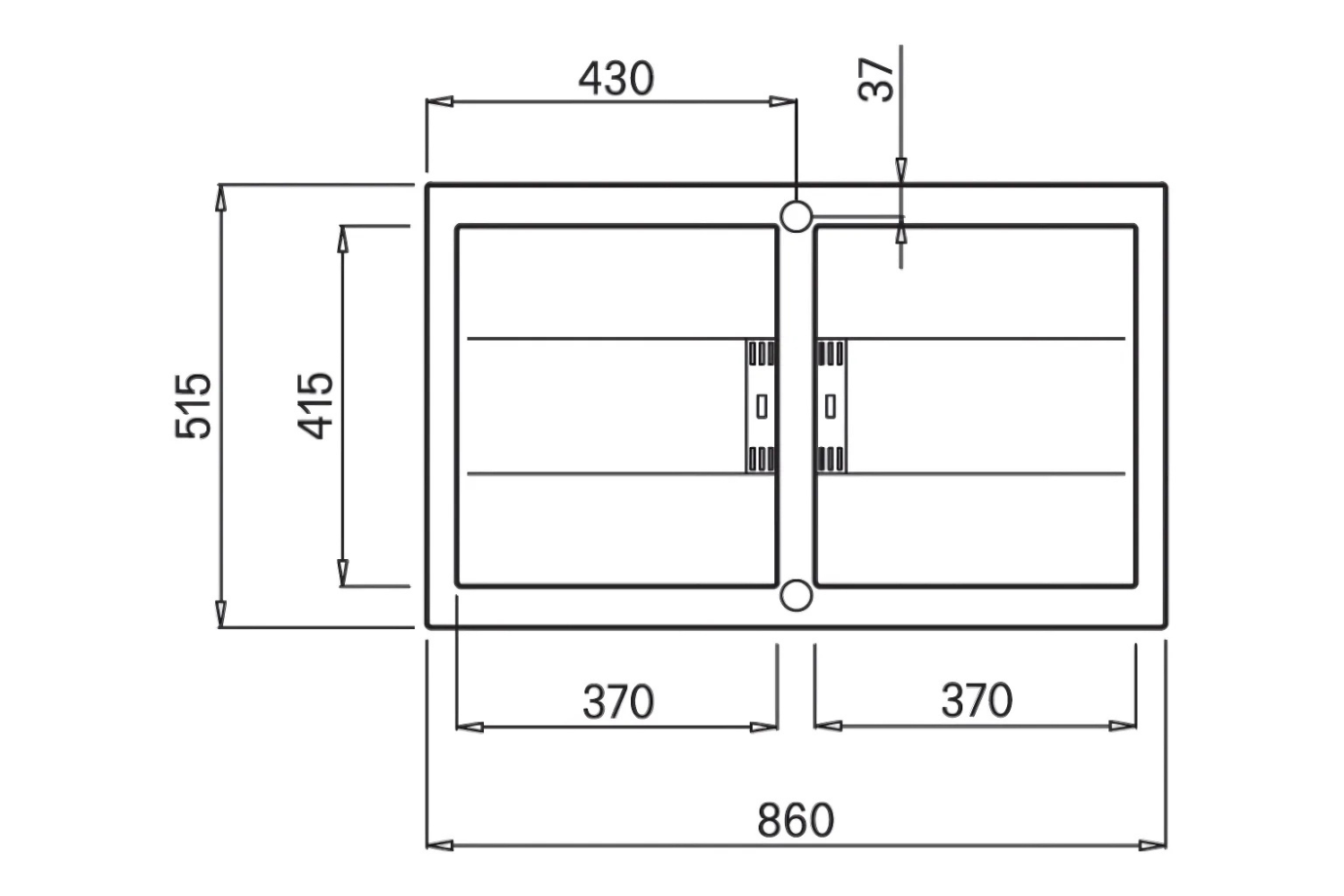 Chậu Rửa Bát 2 Hố Bằng Đá Granite Malloca SMART K-450 | Màu Xám