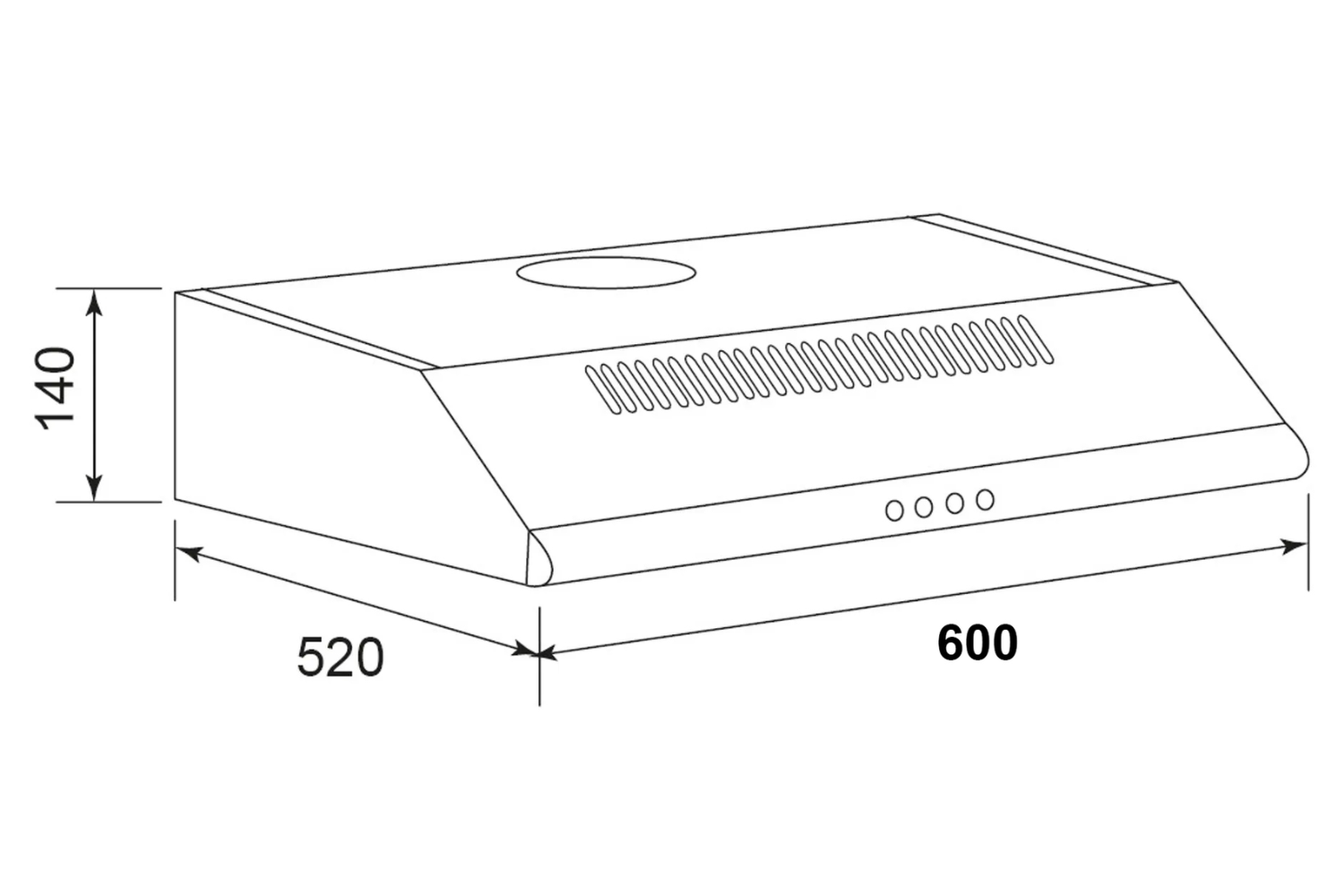 Máy hút mùi âm tủ Eurosun EH-60C05D | 60cm
