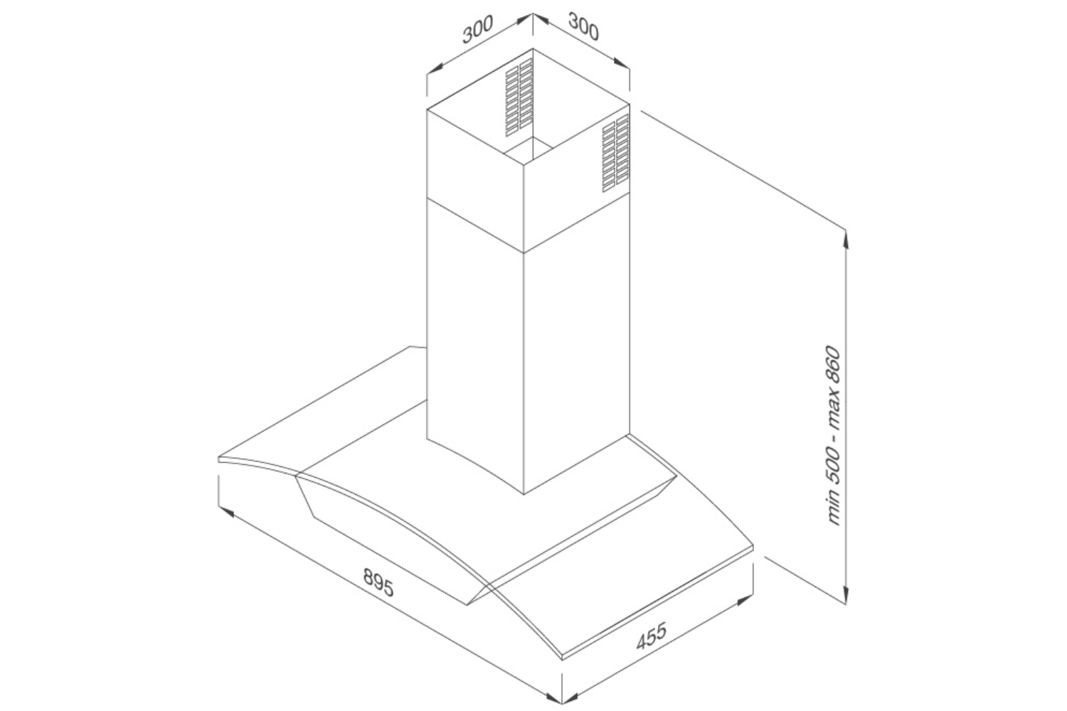 Máy hút mùi áp tường Malloca MC 9018HS
