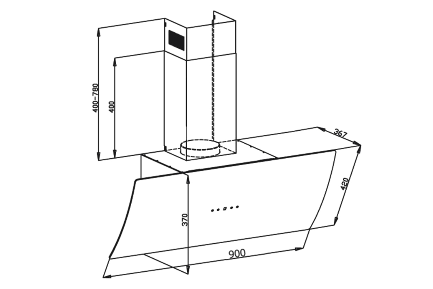 Máy Hút Mùi Kính Vát Canzy CZ 089D