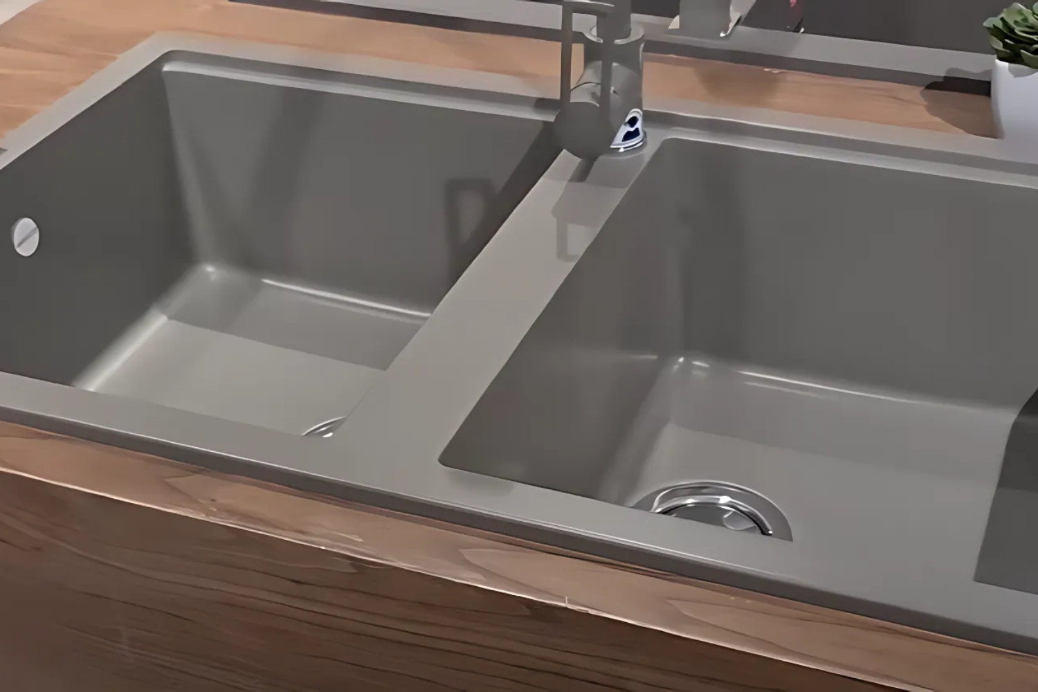 Chậu Rửa Bát 2 Hố Bằng Đá Granite Malloca TITANIUM K-45073