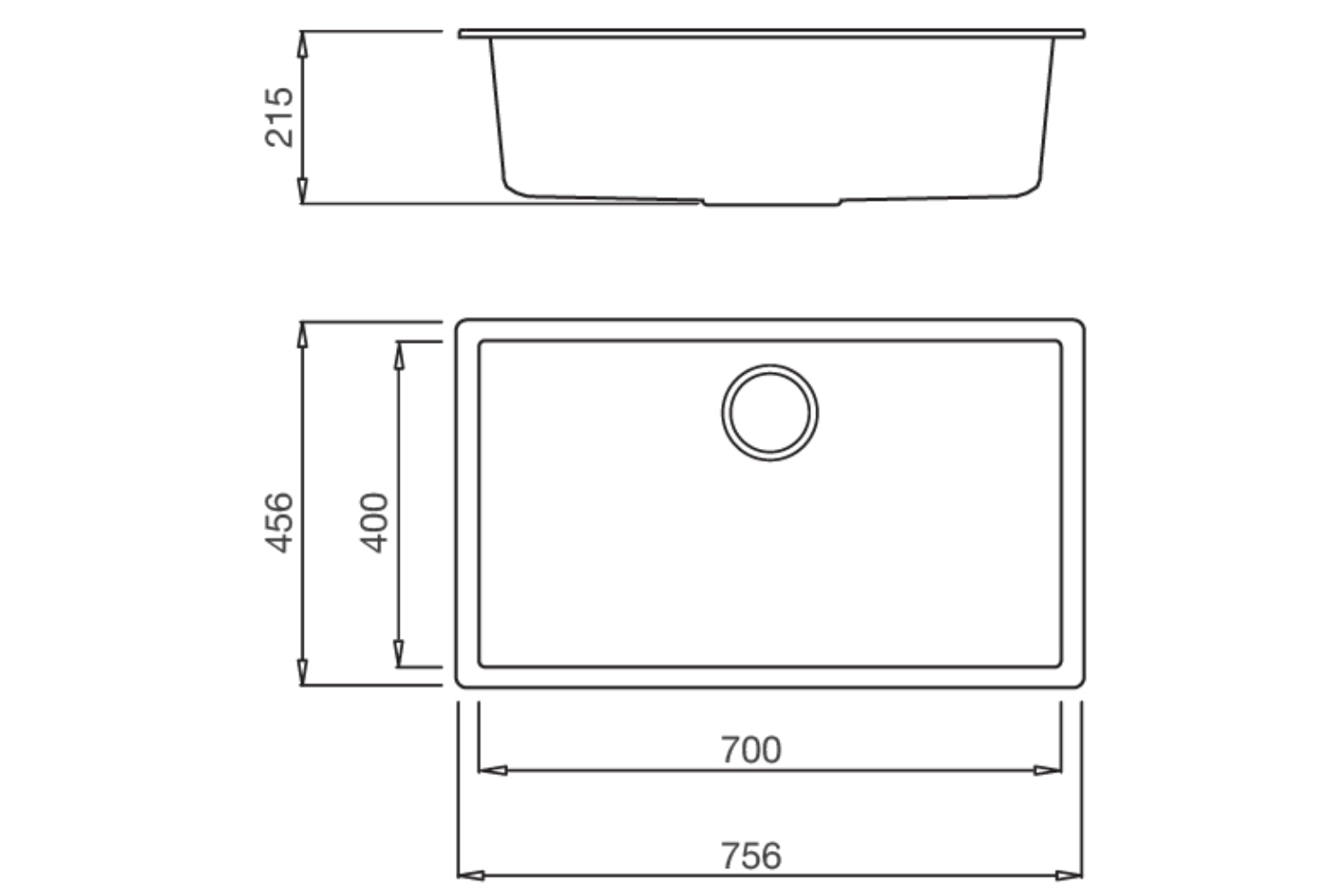 Chậu Rửa Bát 1 Hố Bằng Đá Granite Malloca ZEN K-13073