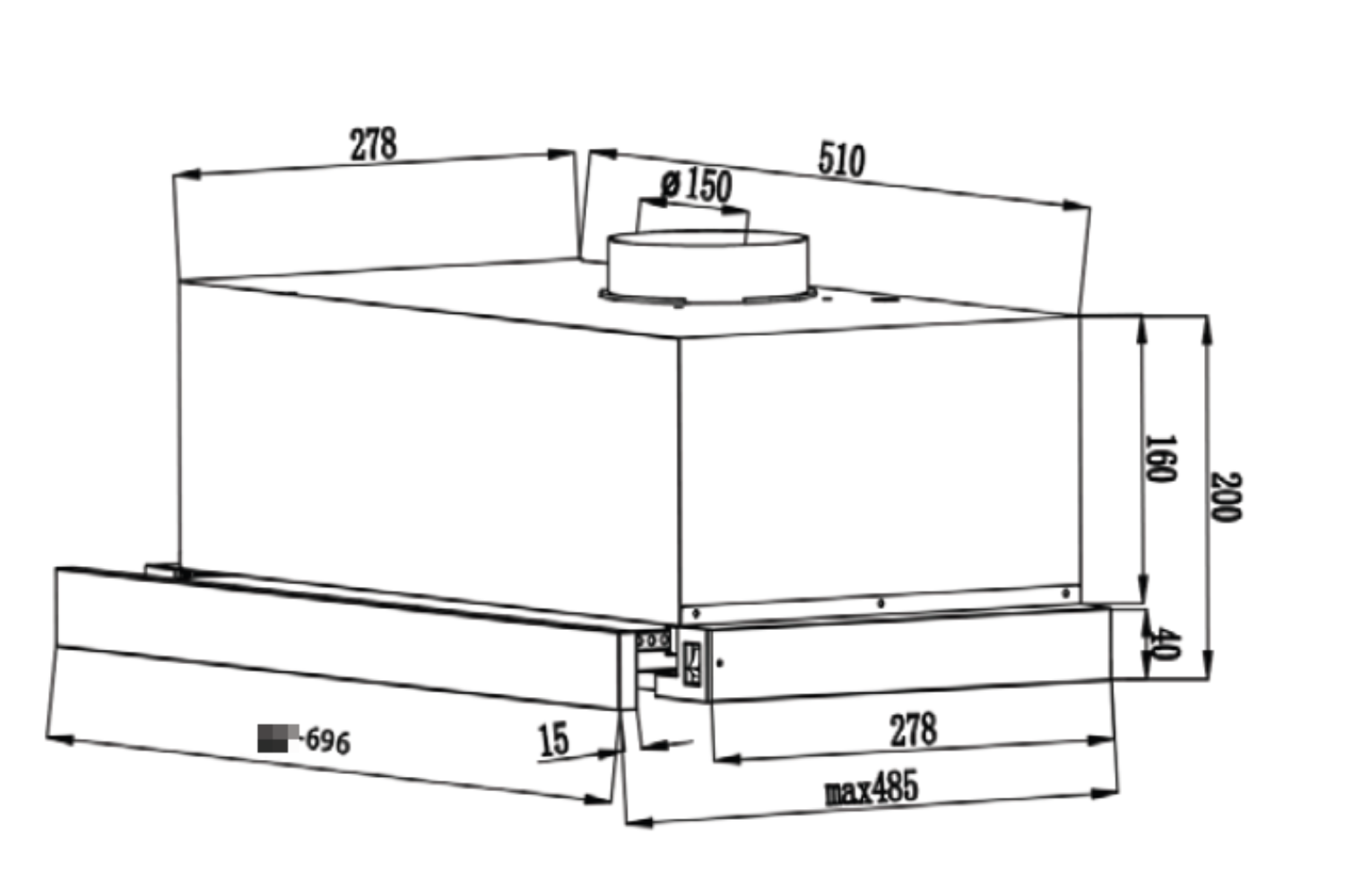 Máy hút mùi âm tủ Canzy CZ 700GH