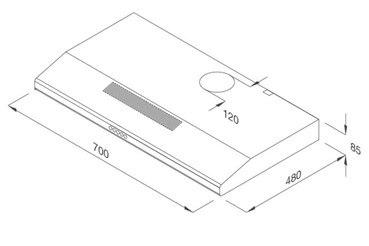 Máy hút mùi âm tủ Malloca H107B